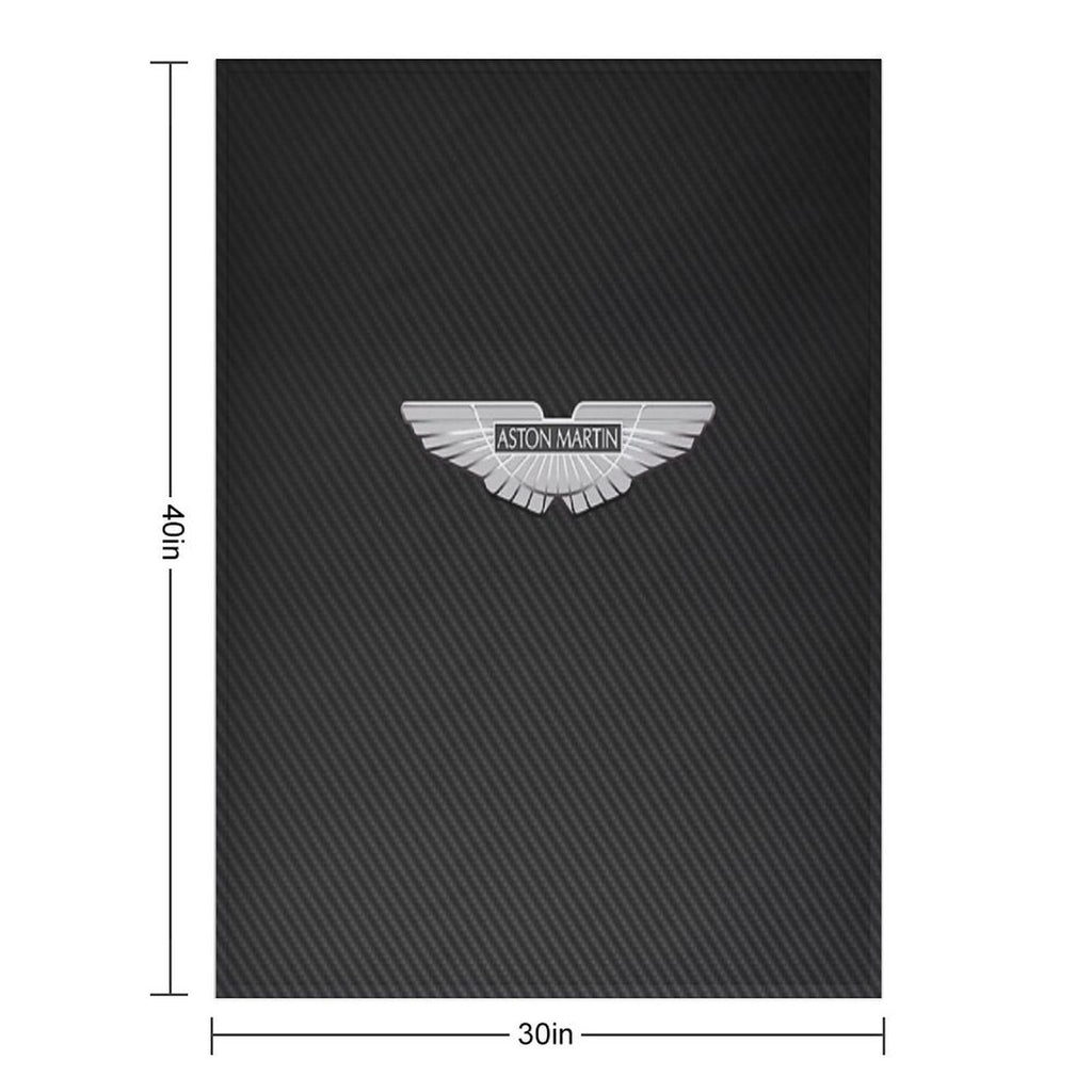 Aston Martin Logo on Carbon Background Comfort Throw Blanket
