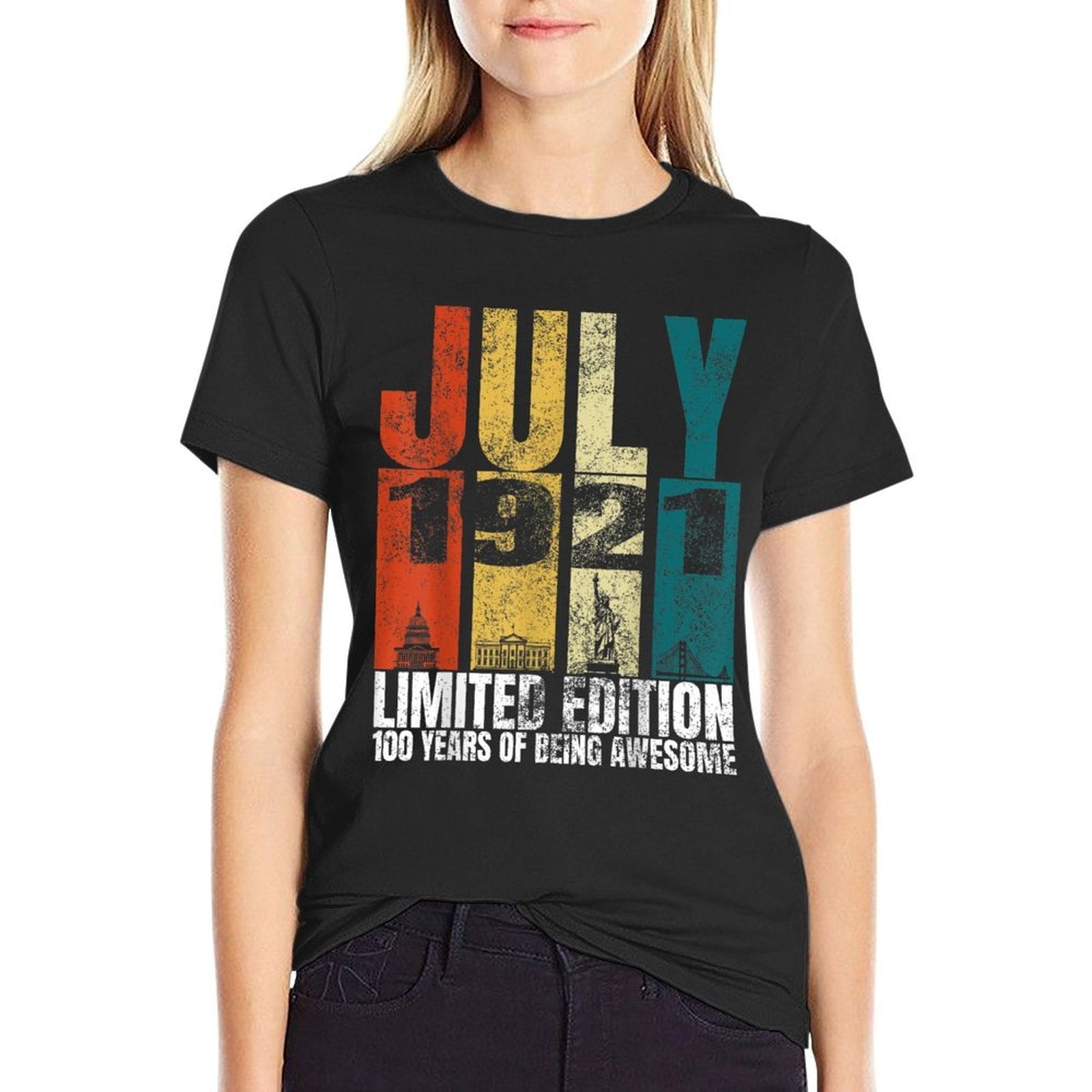 Vintage July 1921 Bday Costume 100 Years Old 100th Birthday  Graphic-printed T-Shirt