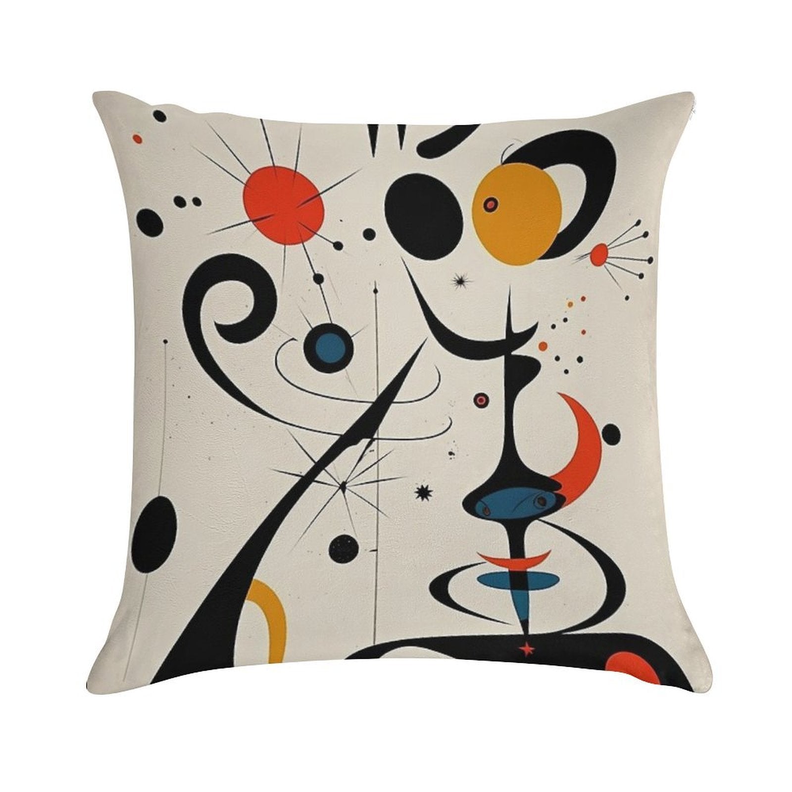 Joan Miro Soft Hidden Zipper Throw Pillow