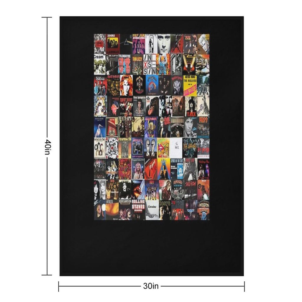Rock Vinyl Collage Classic Wrinkle-free Throw Blanket
