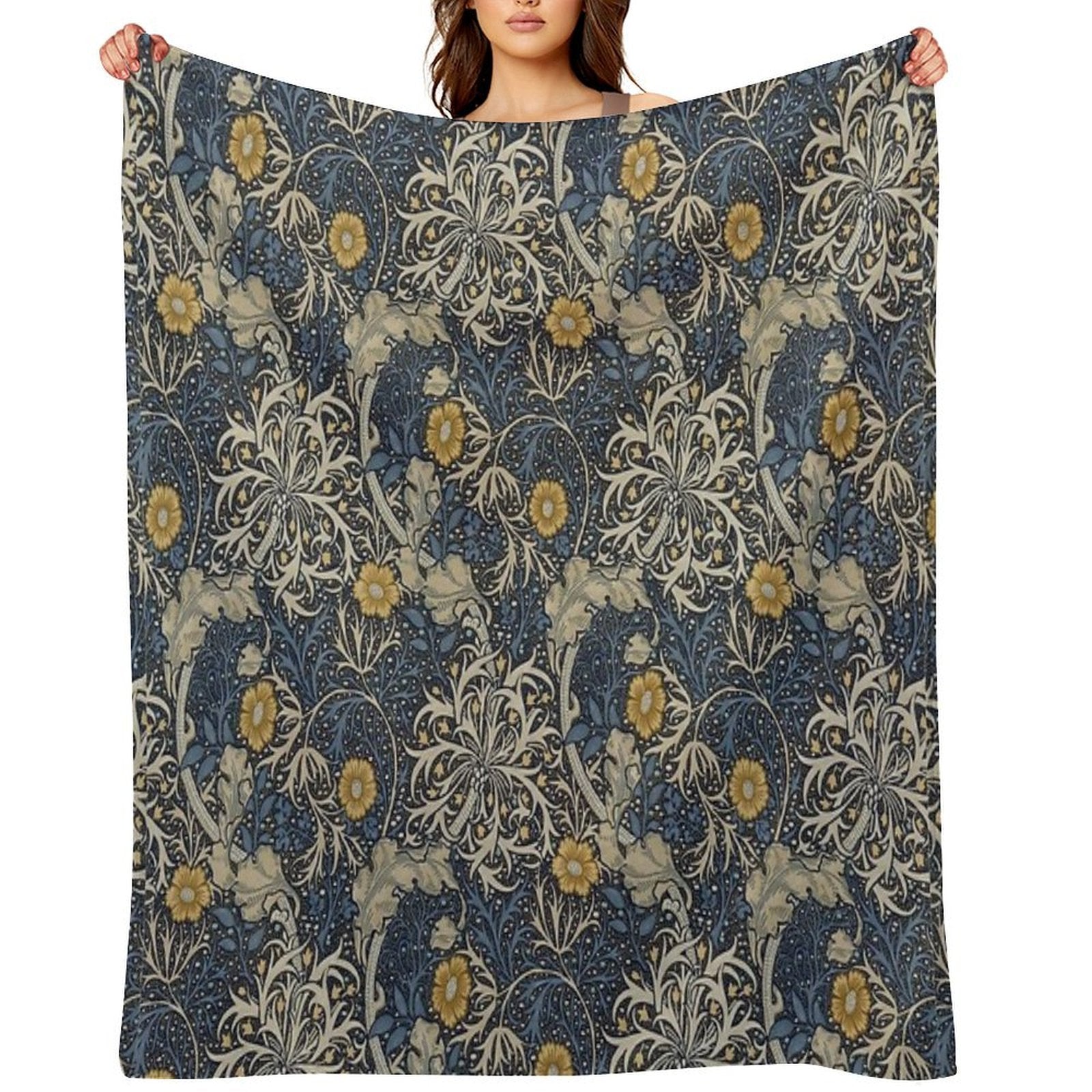 William Morris Seaweed Gift-ready Throw Blanket
