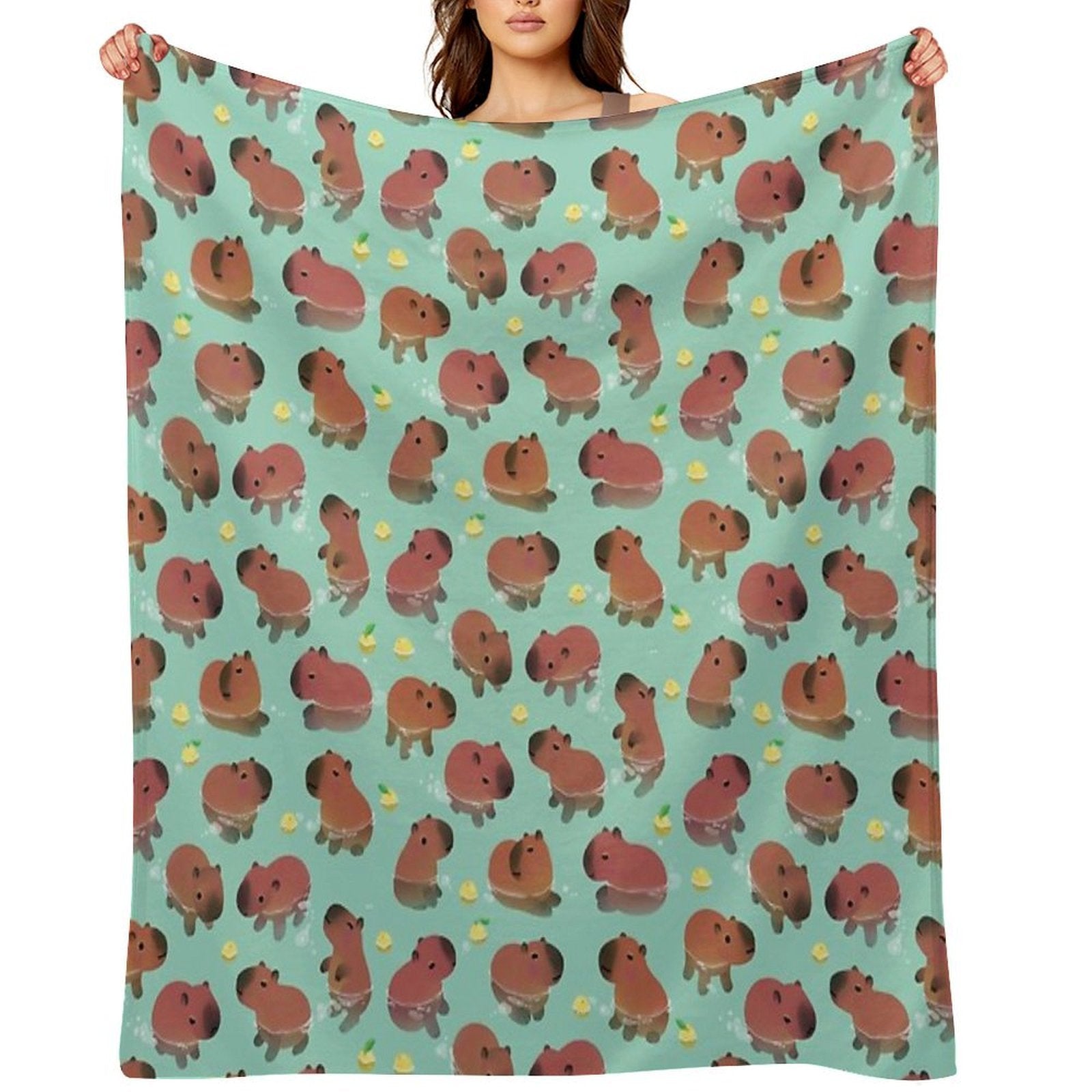 Capybath Time Versatility Throw Blanket