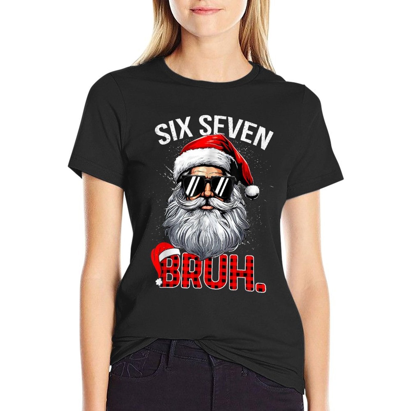 6 7 Six Seven Hand Gen Z Alpha Meme Slang Xmas Christmas  Relaxed-fit T-Shirt