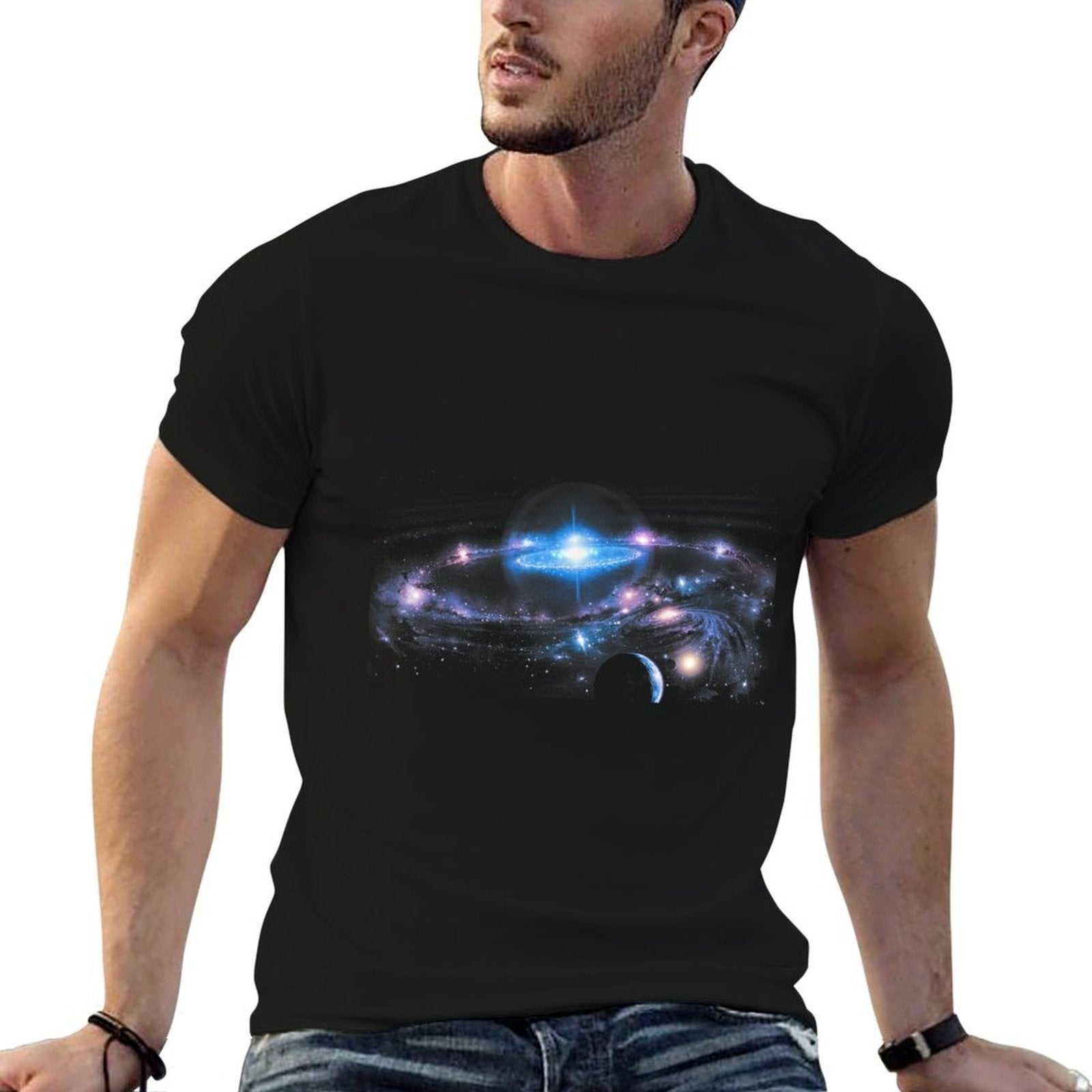 Universe Galaxy Sky Black Hole Physics Science Space Teacher  Wrinkle-resistant T-Shirt