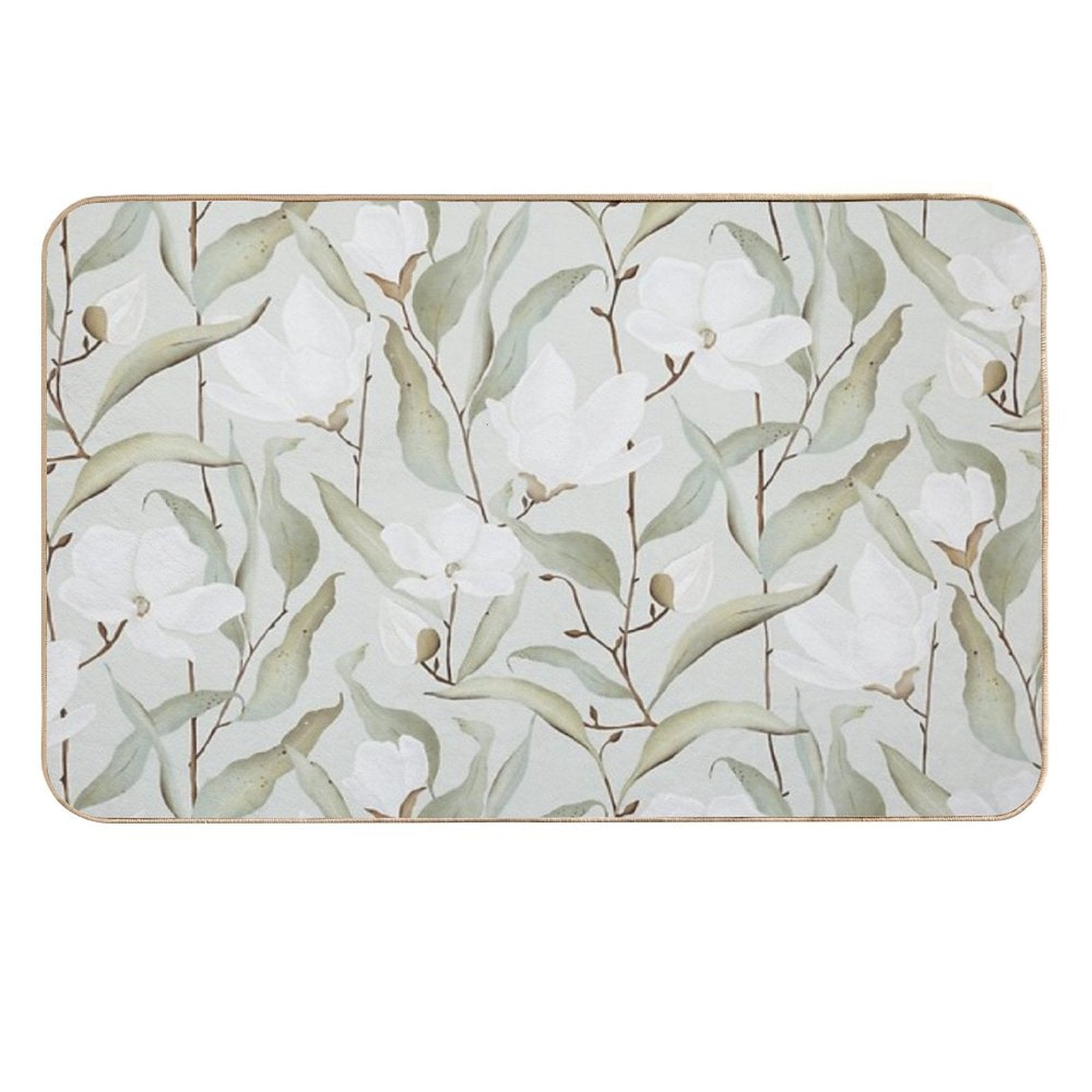 Magnolia Lane Floral Print  Easy Maintenance Bath Mat
