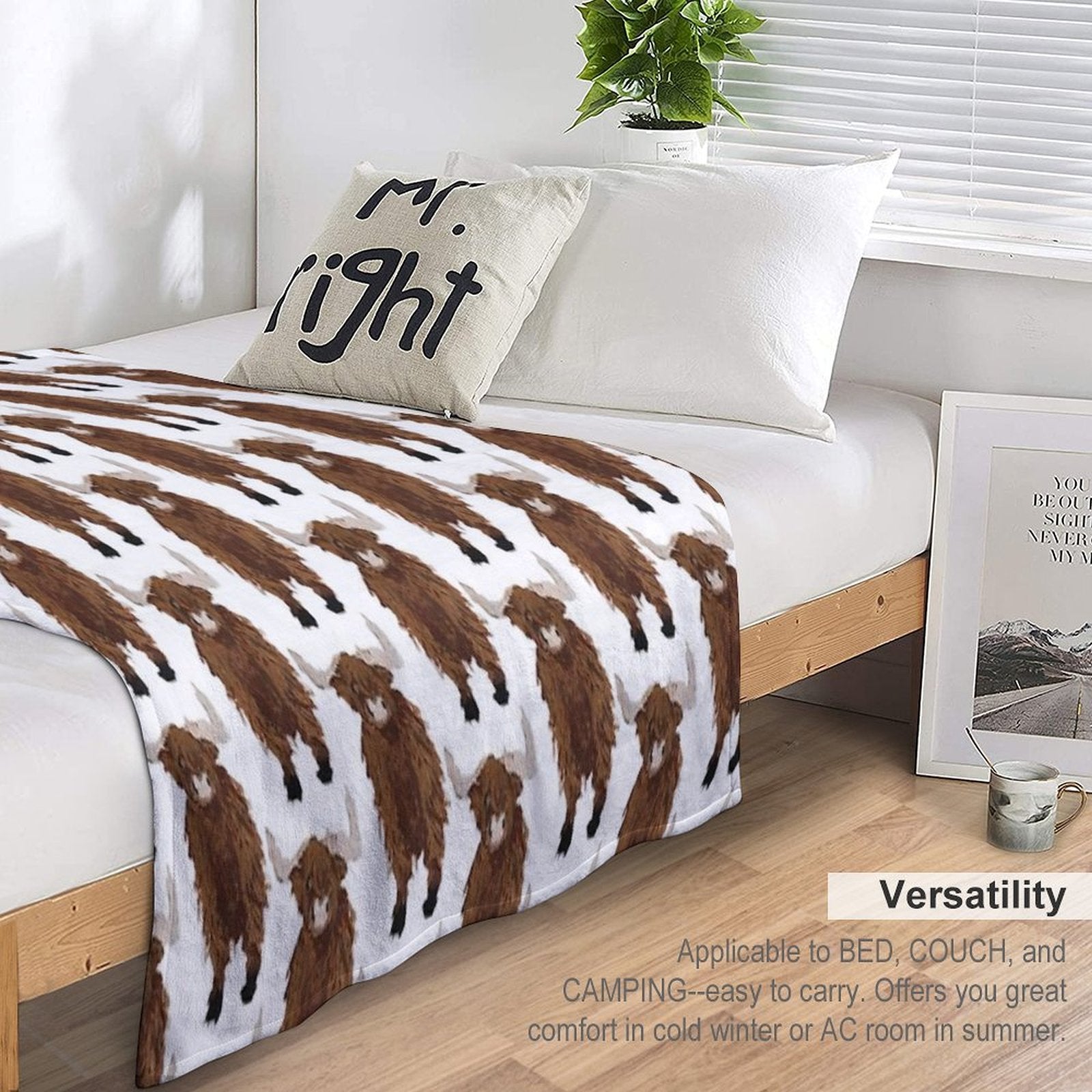 Highland Cow Compact Throw Blanket