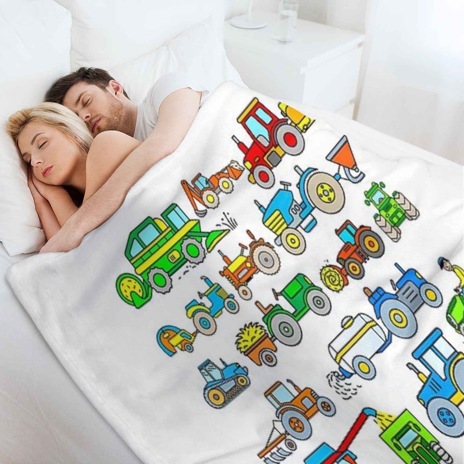 Tractors Farm Vehicles Compact Throw Blanket