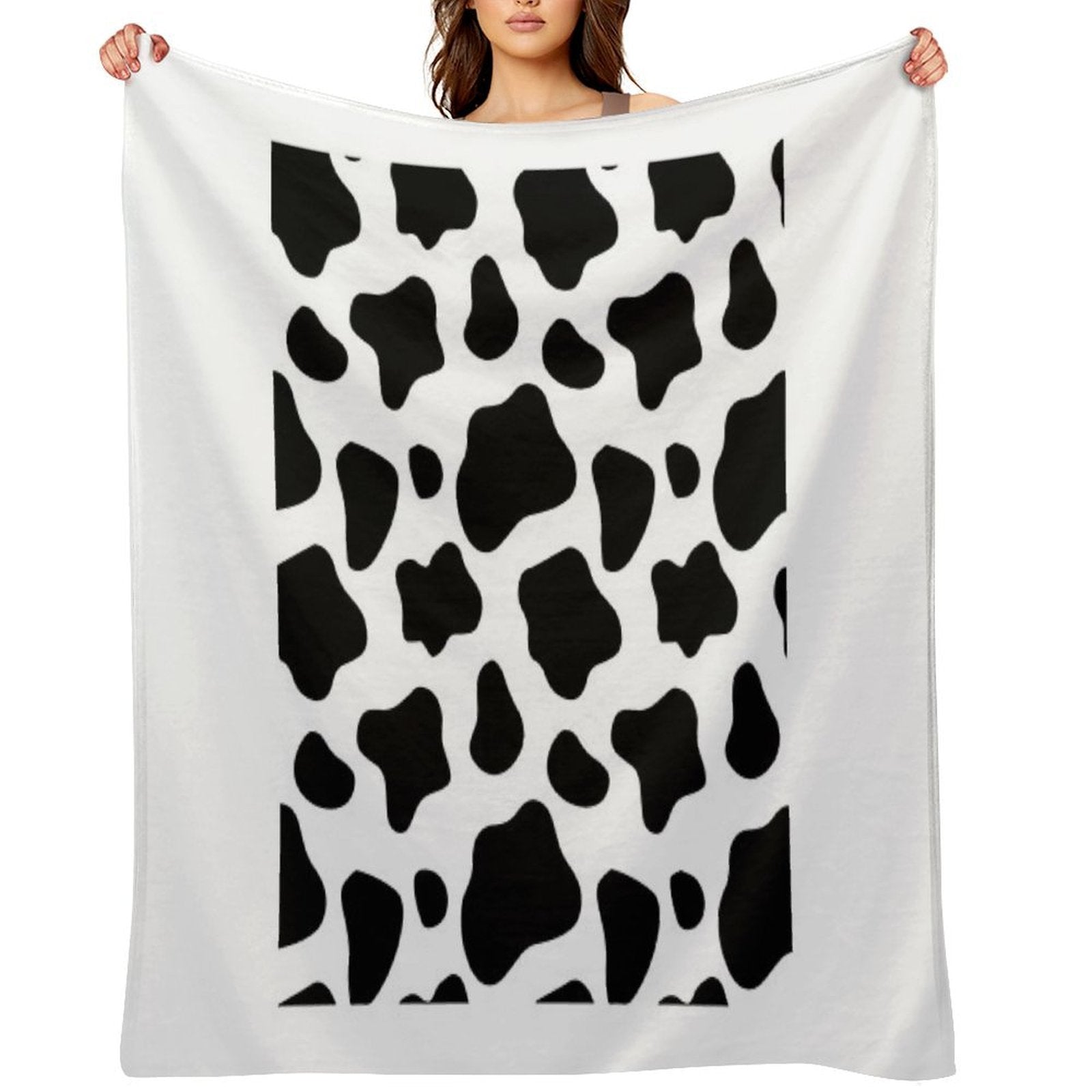 Cow Spots Pattern Cows Animal Print Machine-washable Throw Blanket
