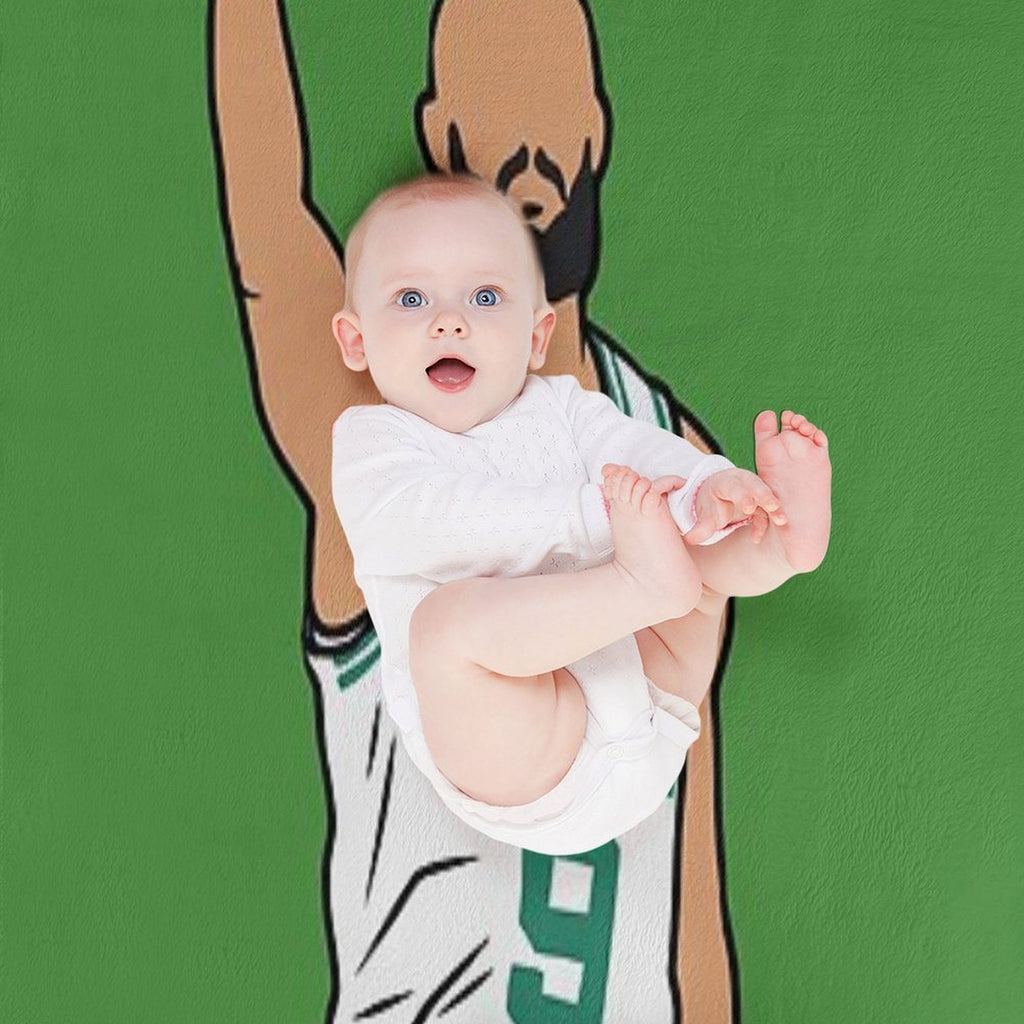 Derrick White 3 Point Celebration Eco-conscious Throw Blanket