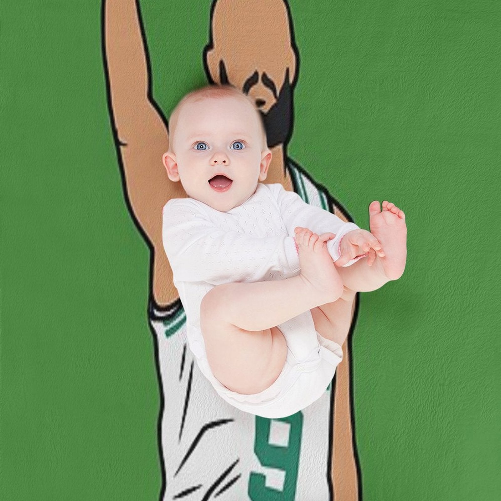 Derrick White 3 Point Celebration Eco-conscious Throw Blanket