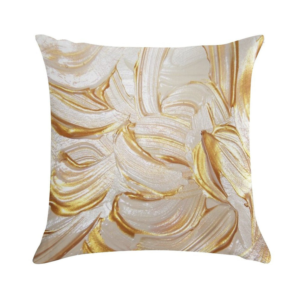 Cream & Gold Wet Paint Soft Warmth Comfort Throw Pillow