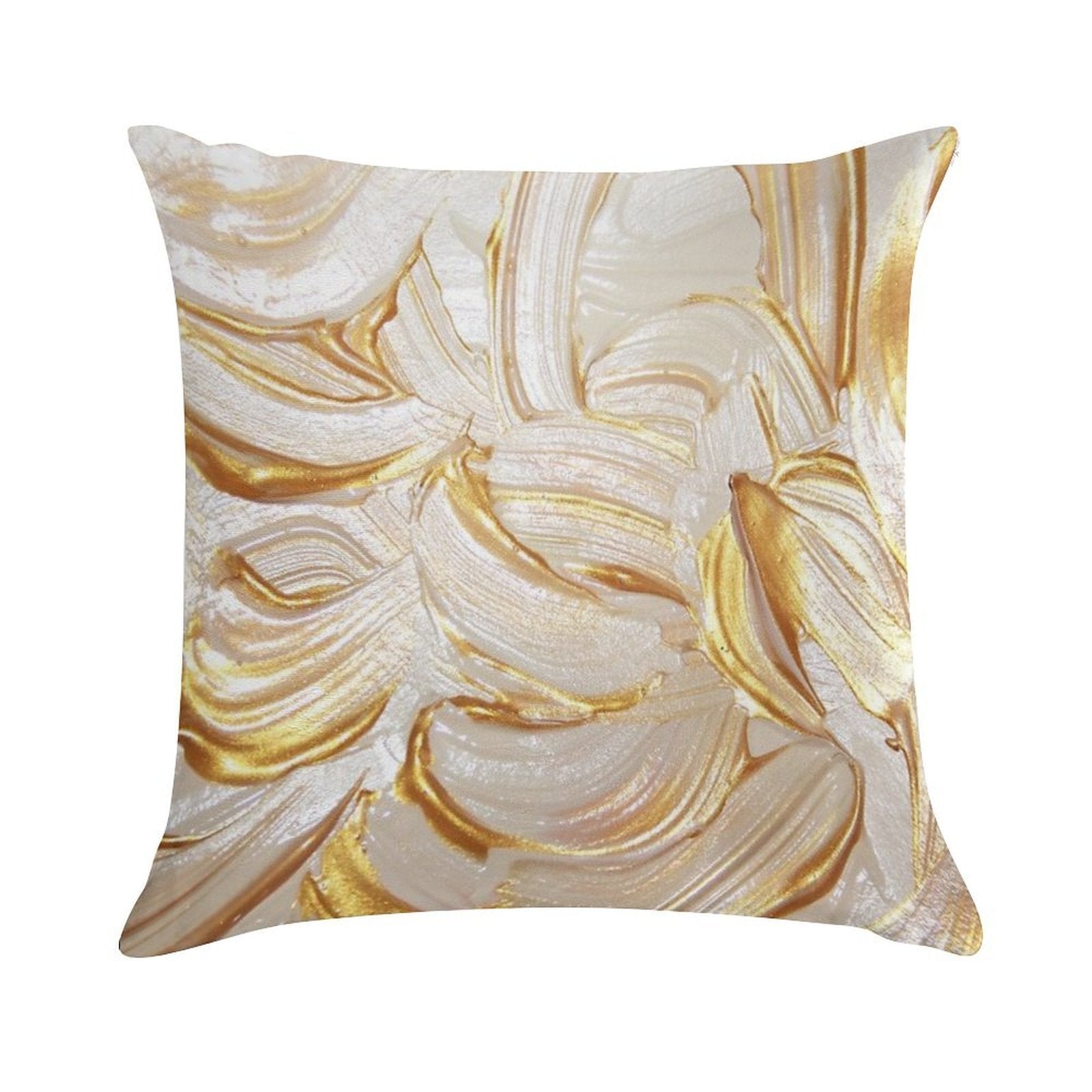 Cream & Gold Wet Paint Soft Warmth Comfort Throw Pillow