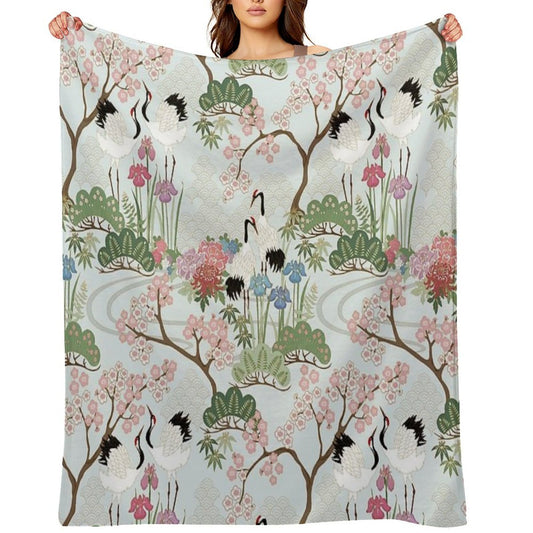 Japanese Garden Chantilly Travel-friendly Throw Blanket