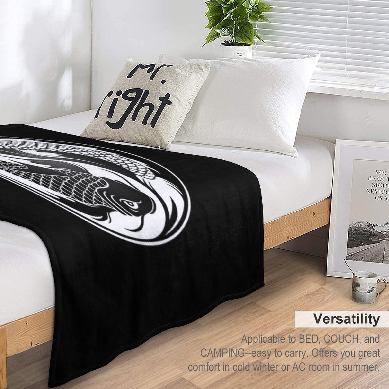Black And White Yin Yang Koi Fish Eco-conscious Throw Blanket