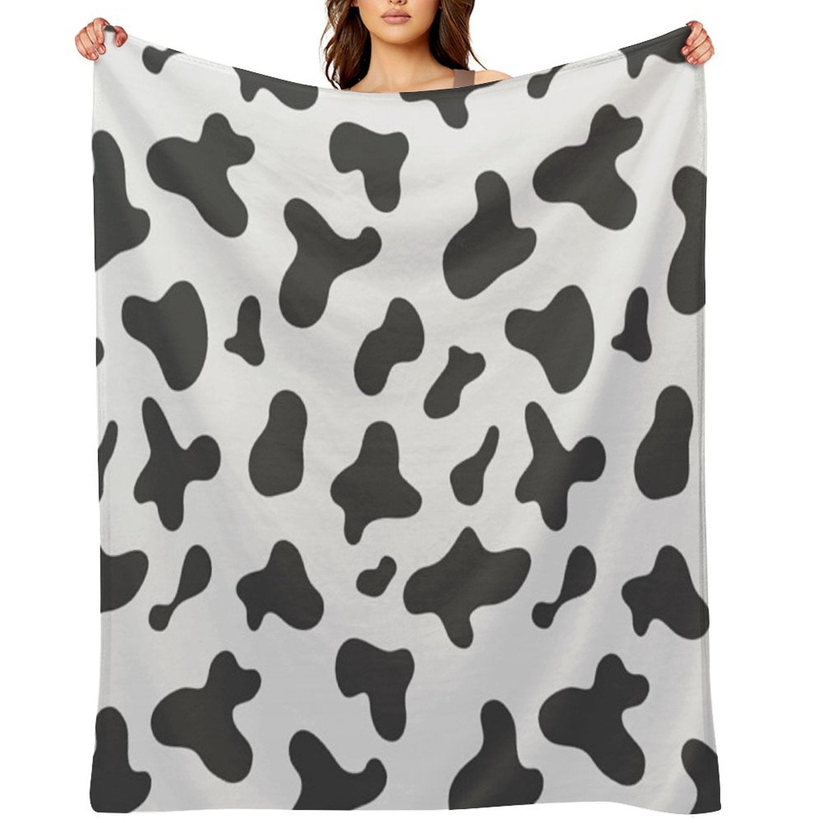 Kawaii Cow Pattern Lightweight Throw Blanket