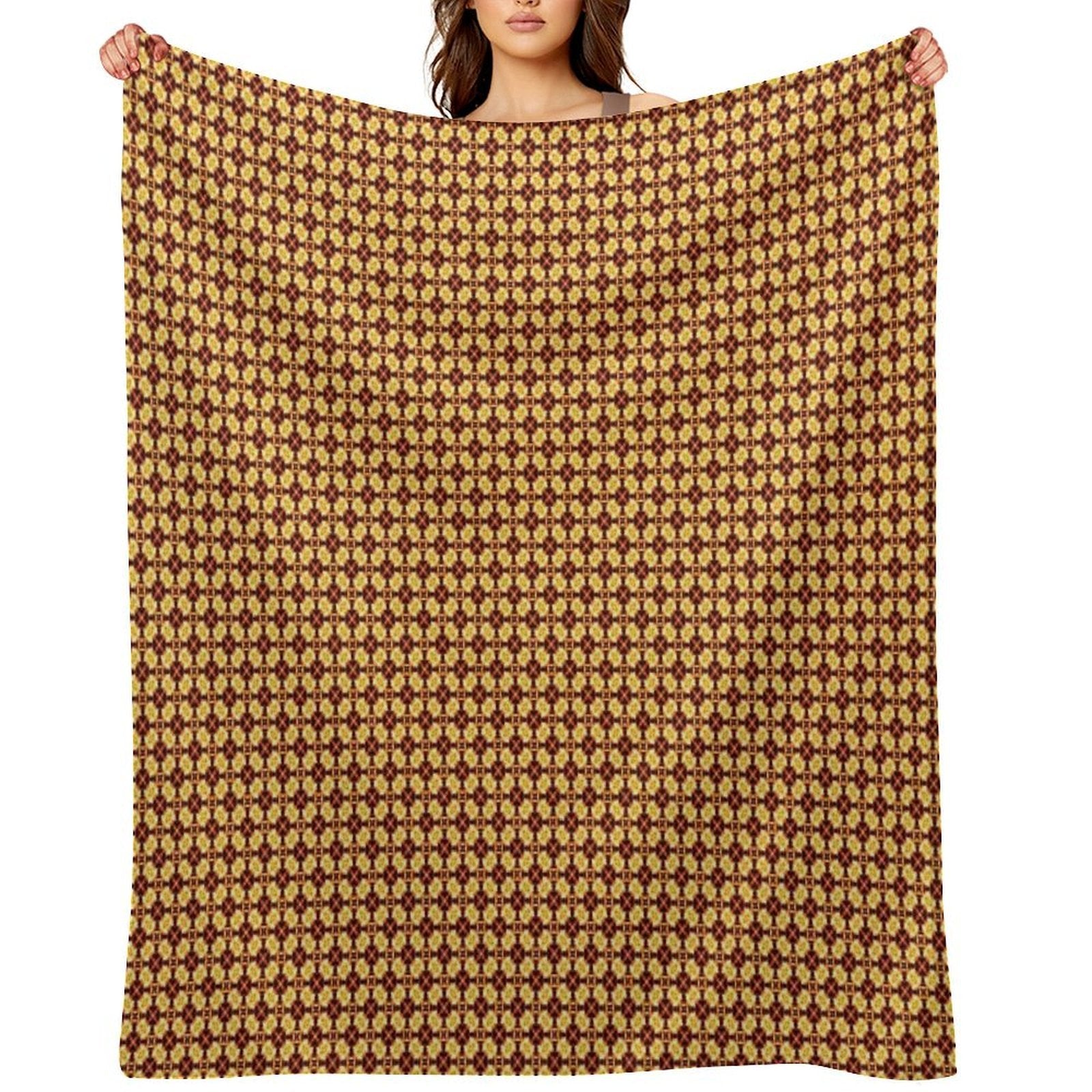 Bright Fiery Flowers Easy Care Throw Blanket