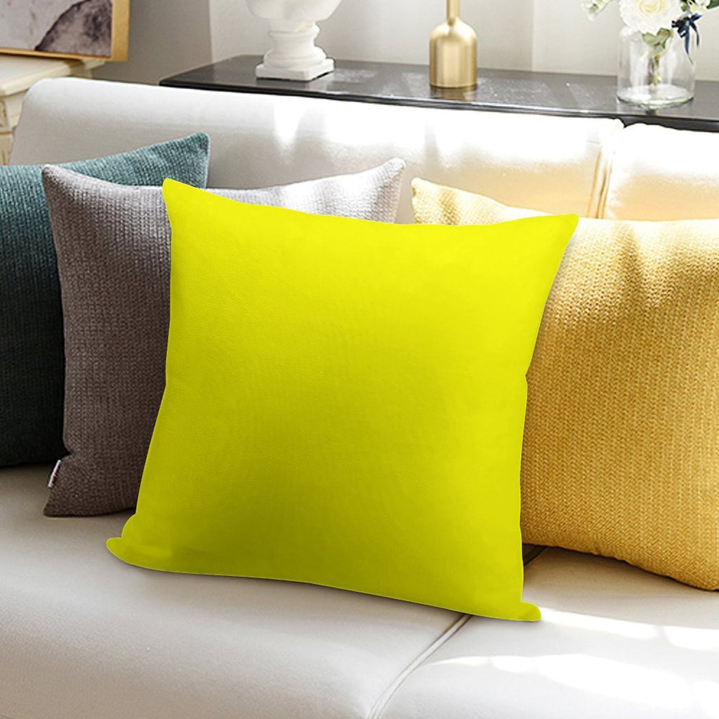 Neon Yellow Soft High-Density Material Throw Pillow