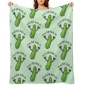 Just Dill With It Funny Cartoon Pickle Versatility Throw Blanket