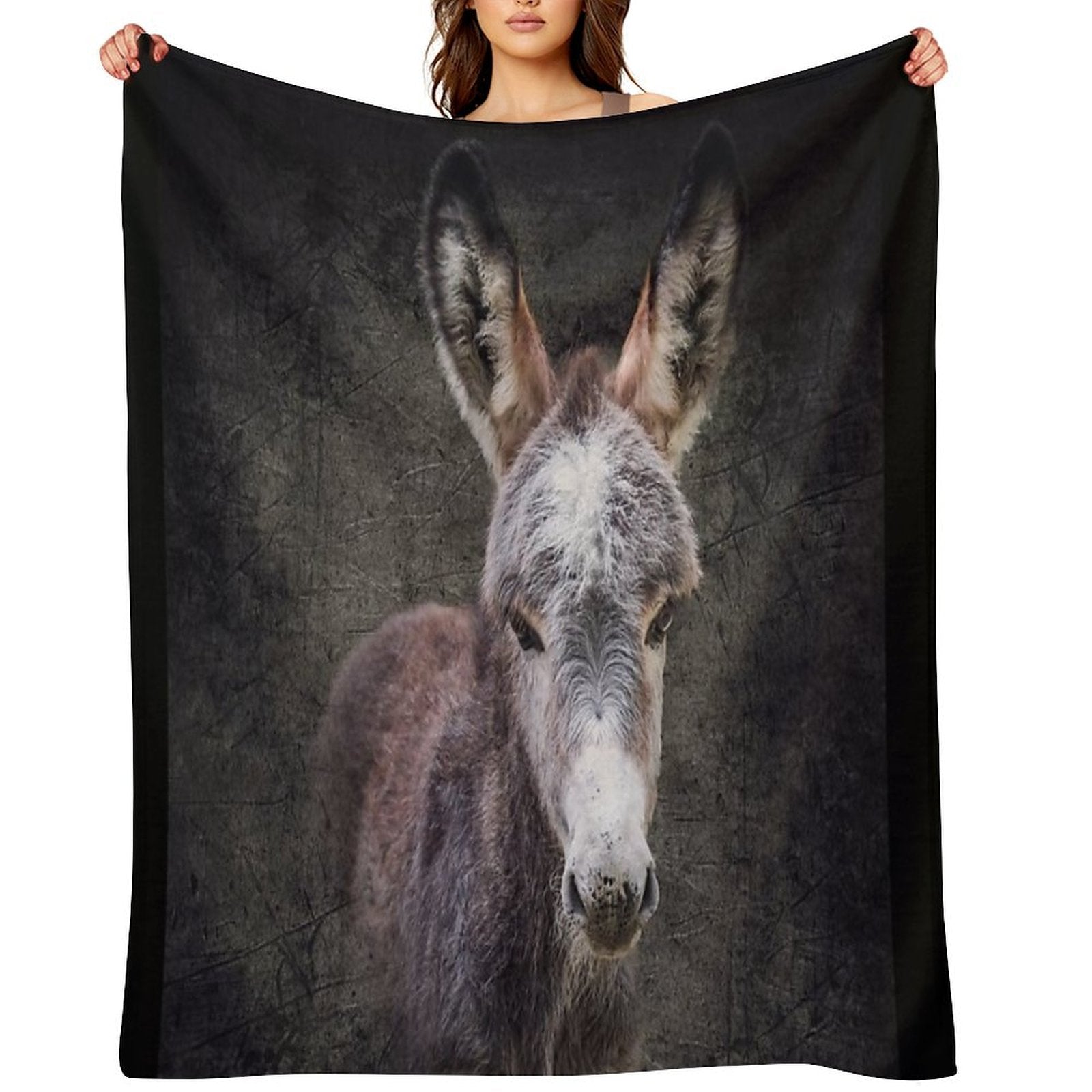 Donkey Foal Mattheo Plush Throw Blanket
