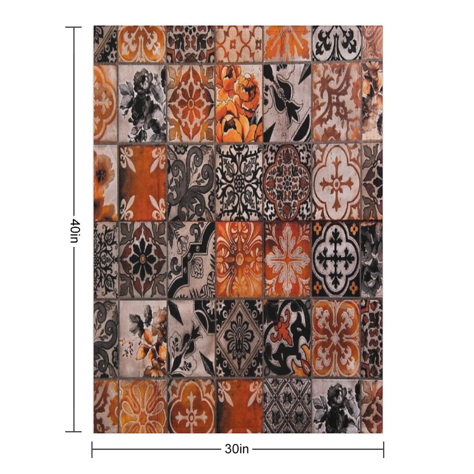 Traditional Tiles Quick-dry Throw Blanket