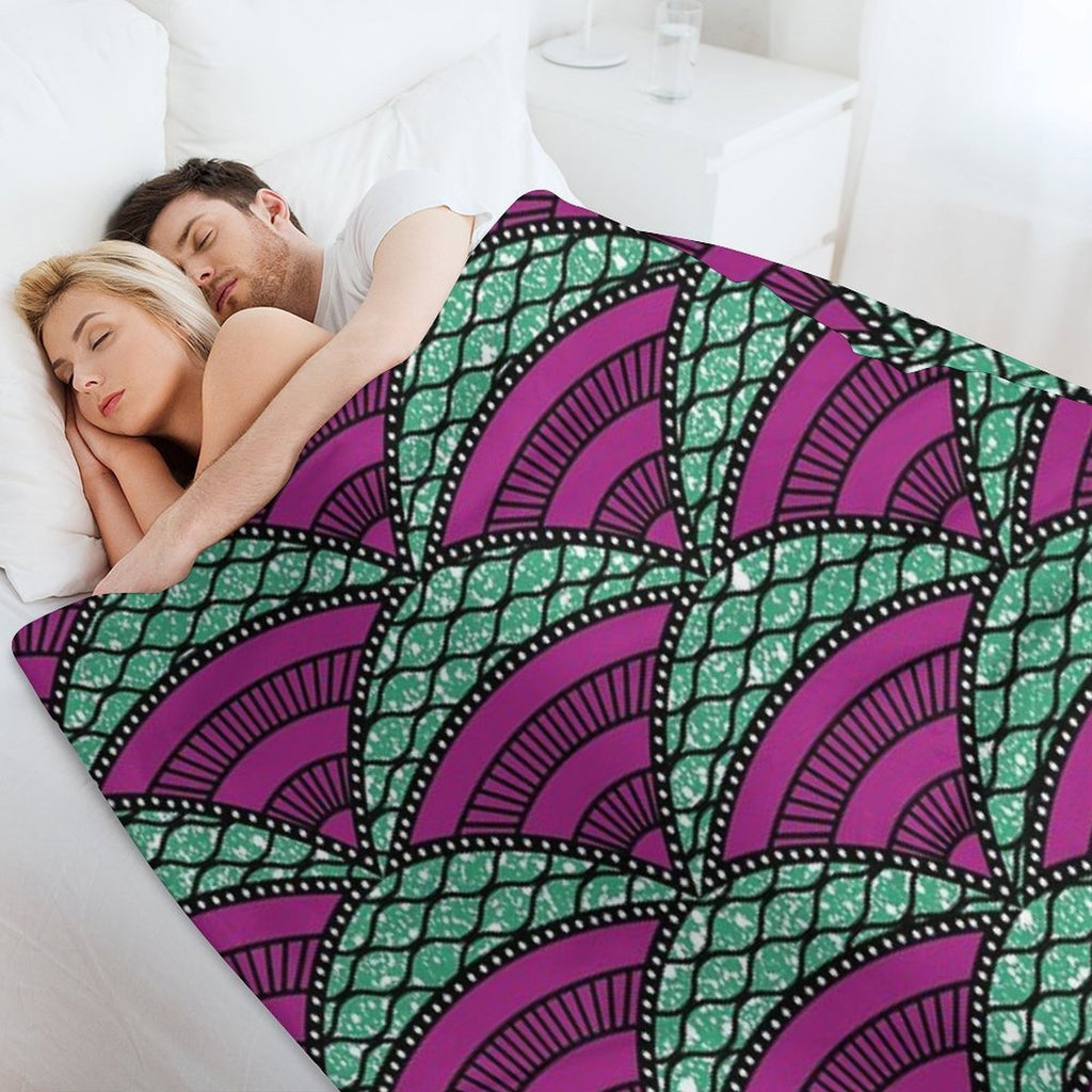 Afro Ankara Wax Print 14 All-season Throw Blanket