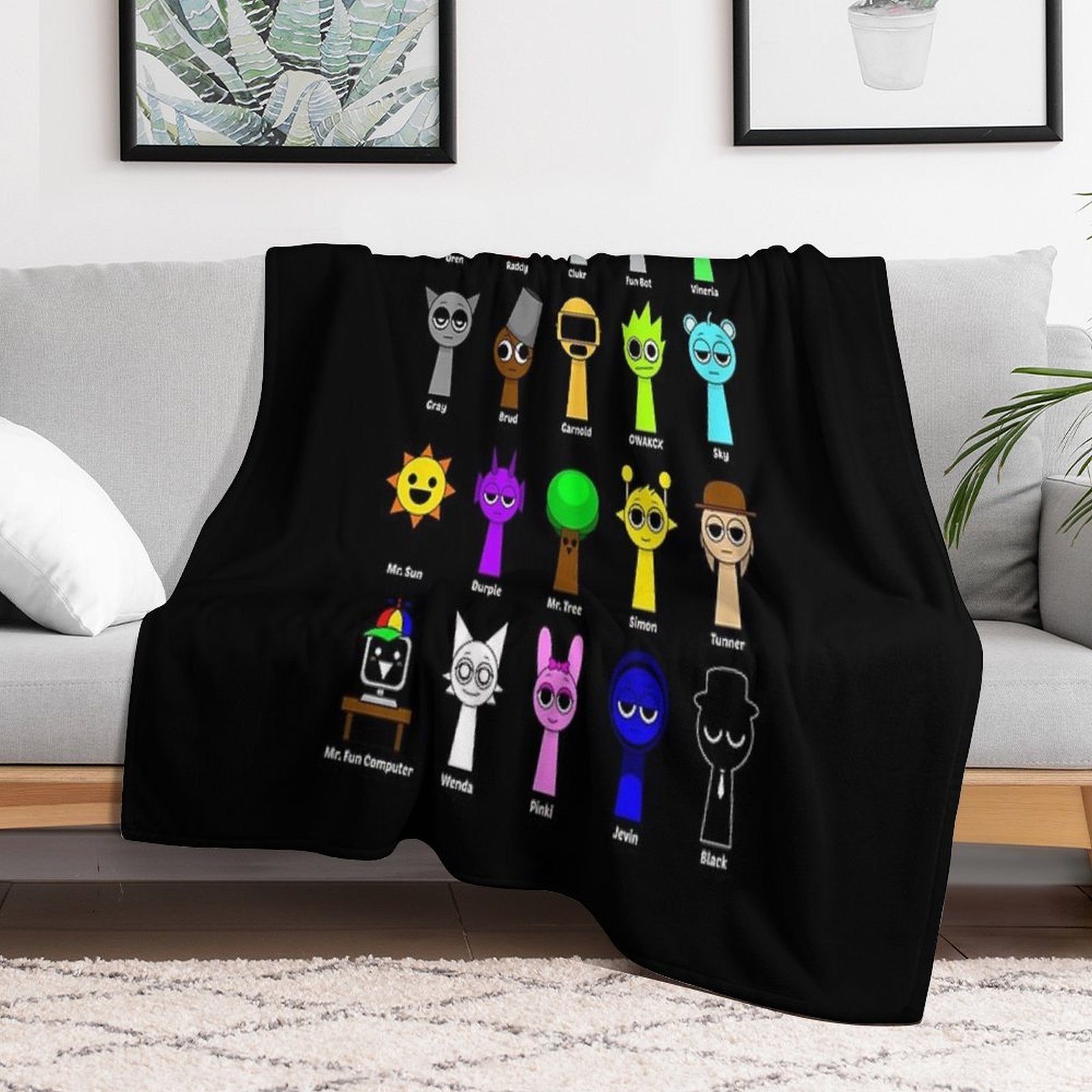 All My Sprunki Game Toys Wrinkle-free Throw Blanket