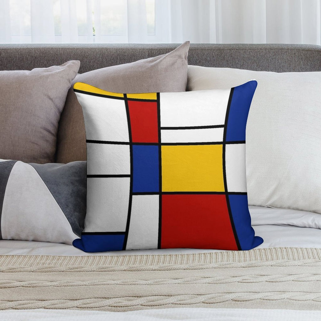 De Stijl #2 (Mondrian Inspired) Soft Gift Ready Throw Pillow