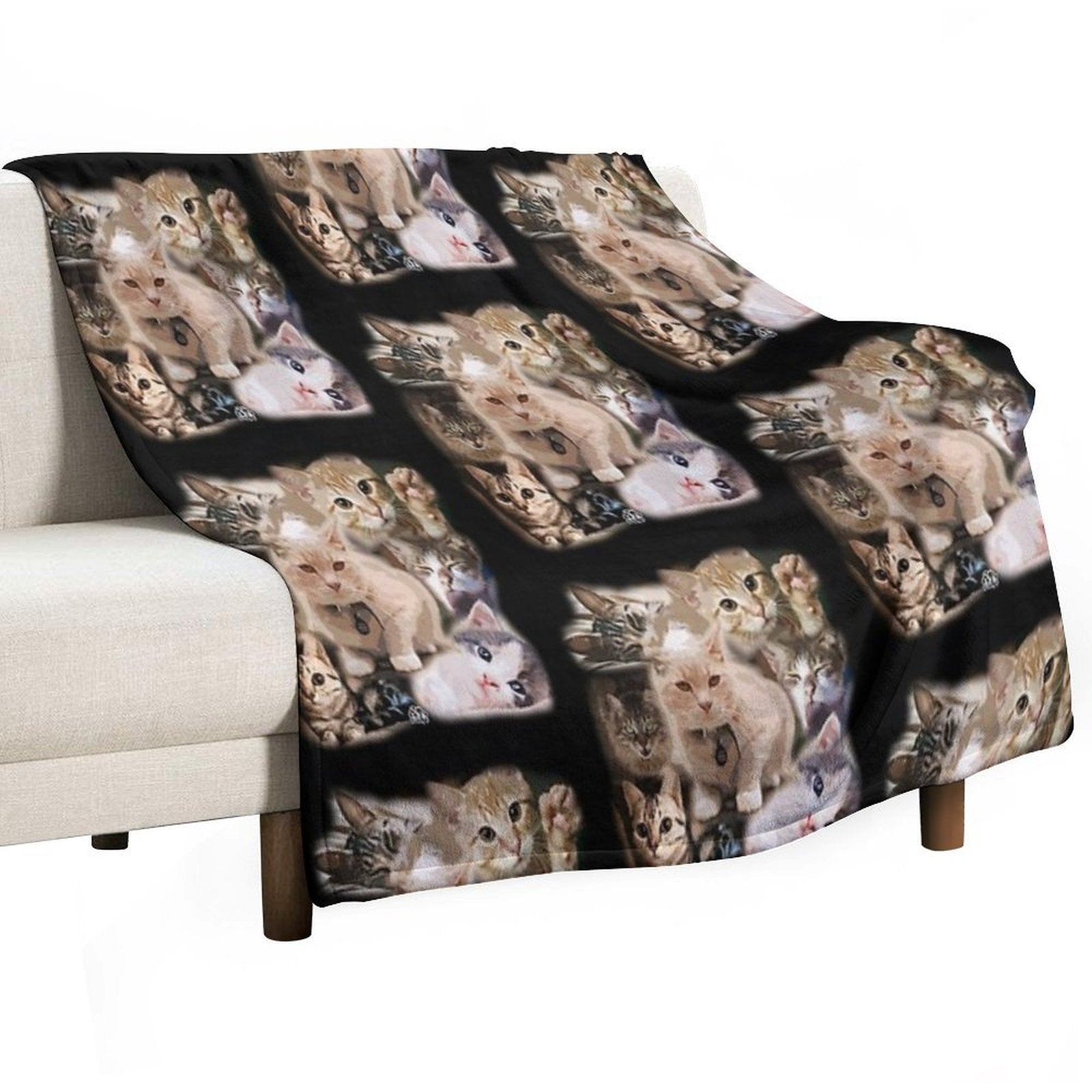 The Cute Cats - Lovely Kitten & Cats Eco-conscious Throw Blanket