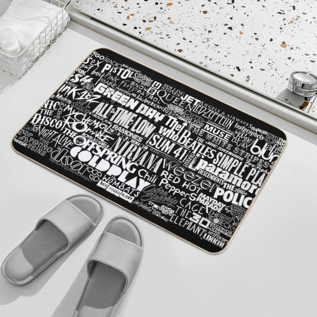 Band Name Collage  Slip-Resistant Bath Mat