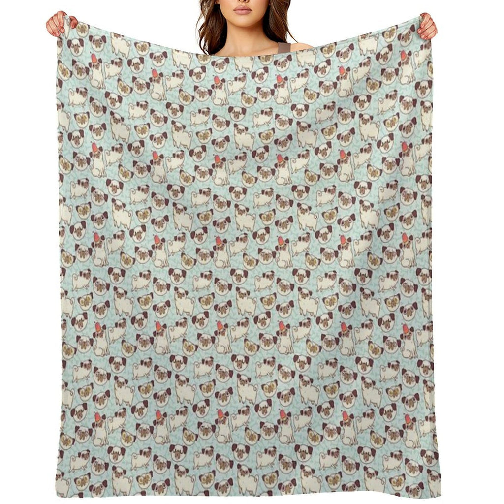 PUGLAND Travel-friendly Throw Blanket