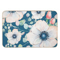 Summer Flowers Blue Durable Bath Mat