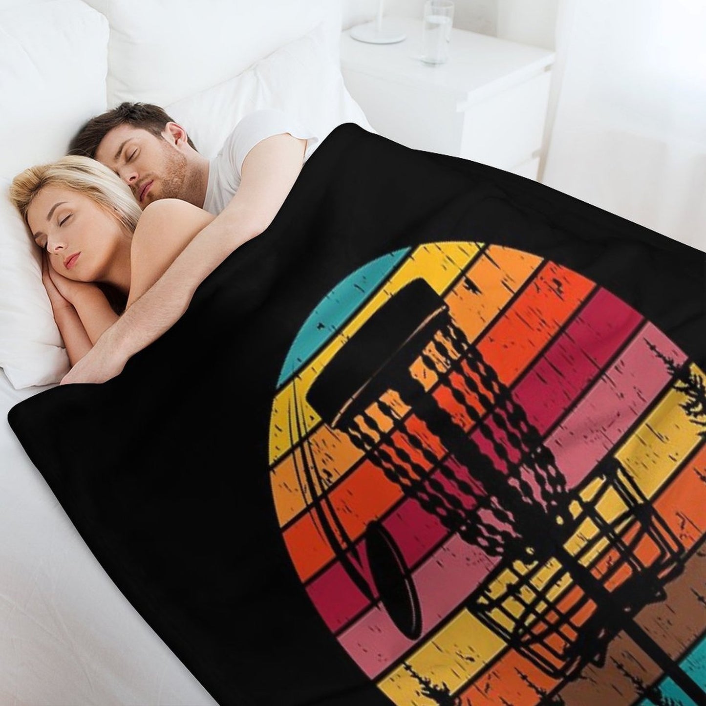Vintage Disc Golf Frisbee Golf Disc Sport Eco-conscious Throw Blanket