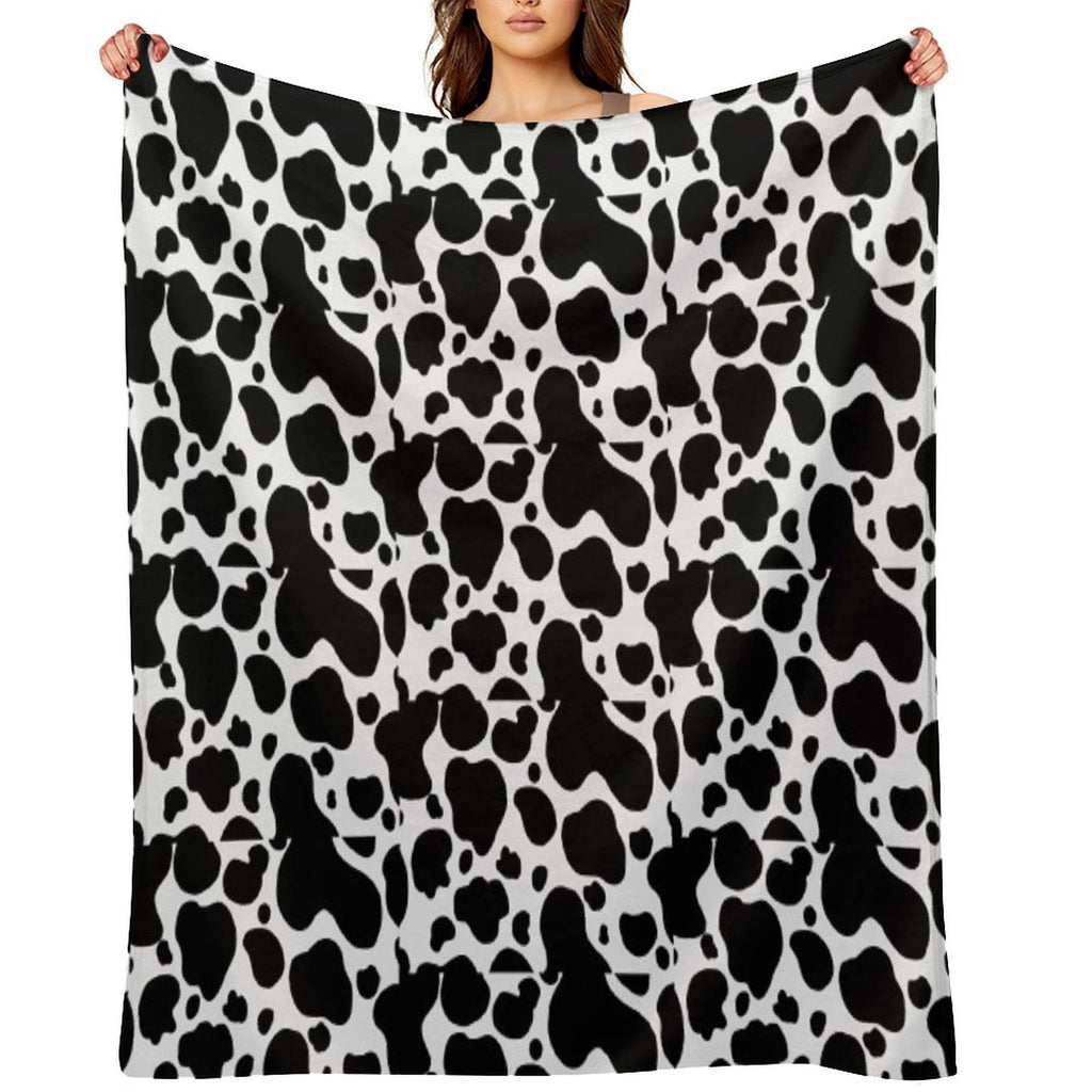 Cow Print Shrink-resistant Throw Blanket