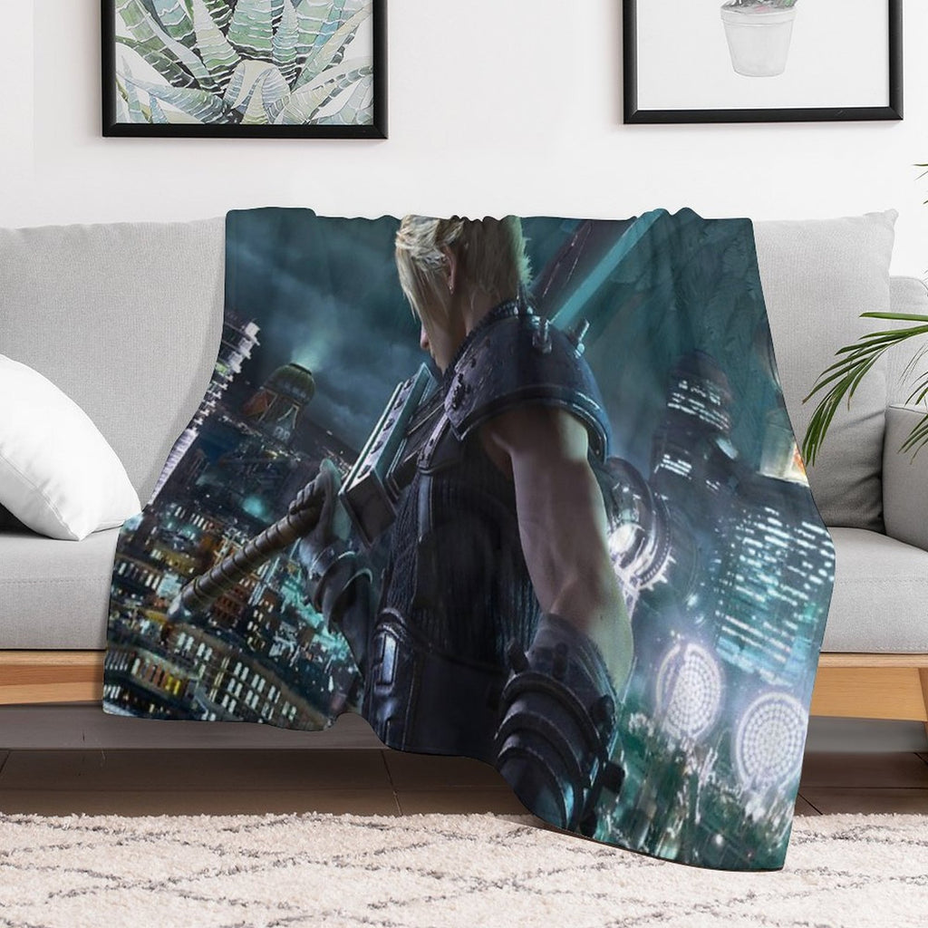 Cloud Final Fantasy VII Remake Compact Throw Blanket