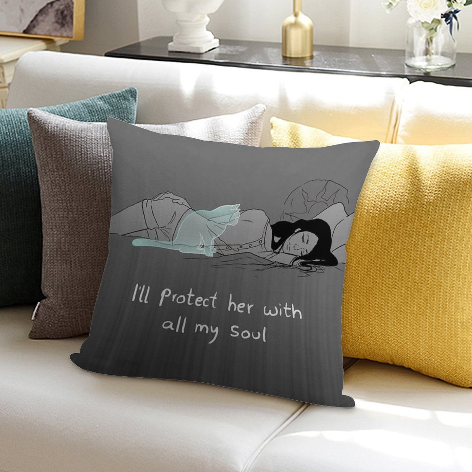 Guardian Soul Soft Home Decor Throw Pillow