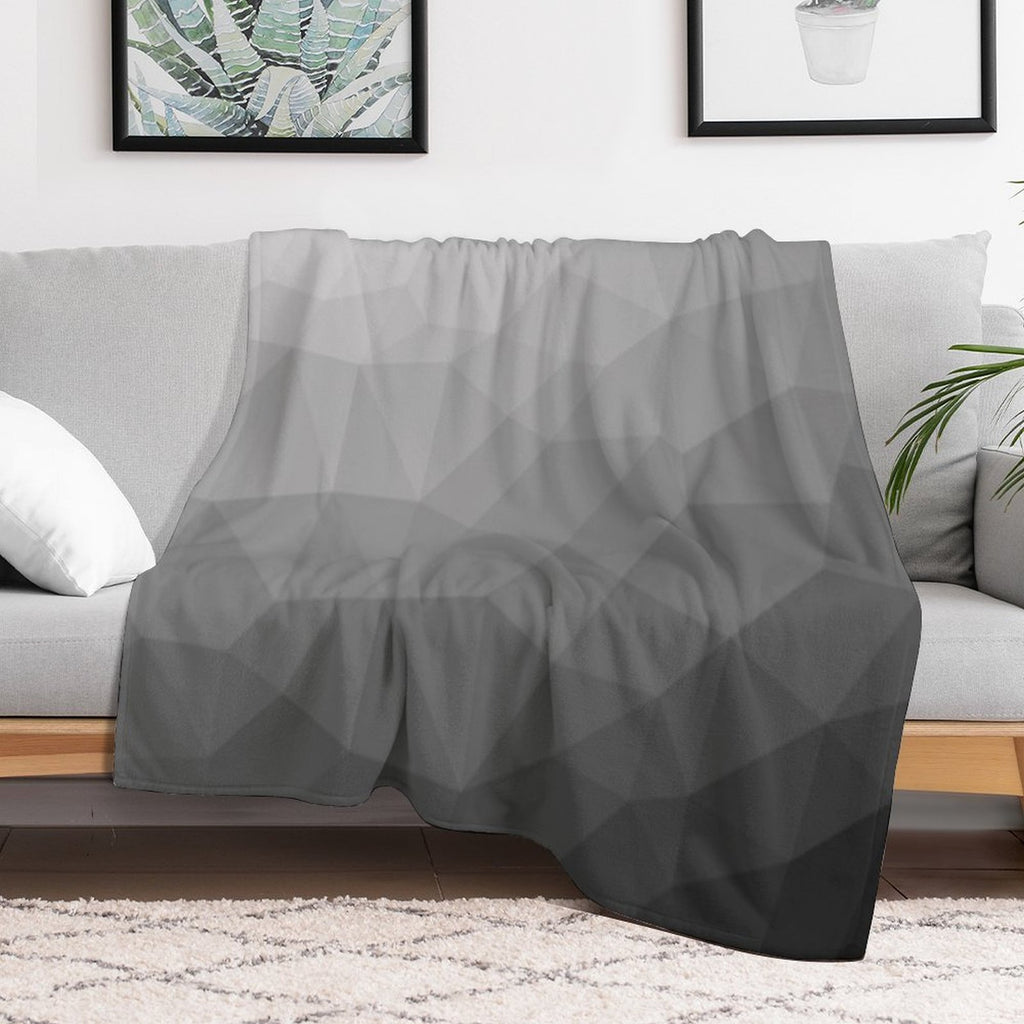 Gray Gradient Geometric Mesh Pattern Grey Elegant Design Sustainable Throw Blanket
