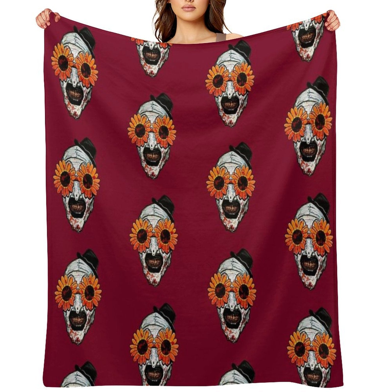 Art The Clown Terrifier 2 Sunflower Sunglasses Multi-functional Throw Blanket