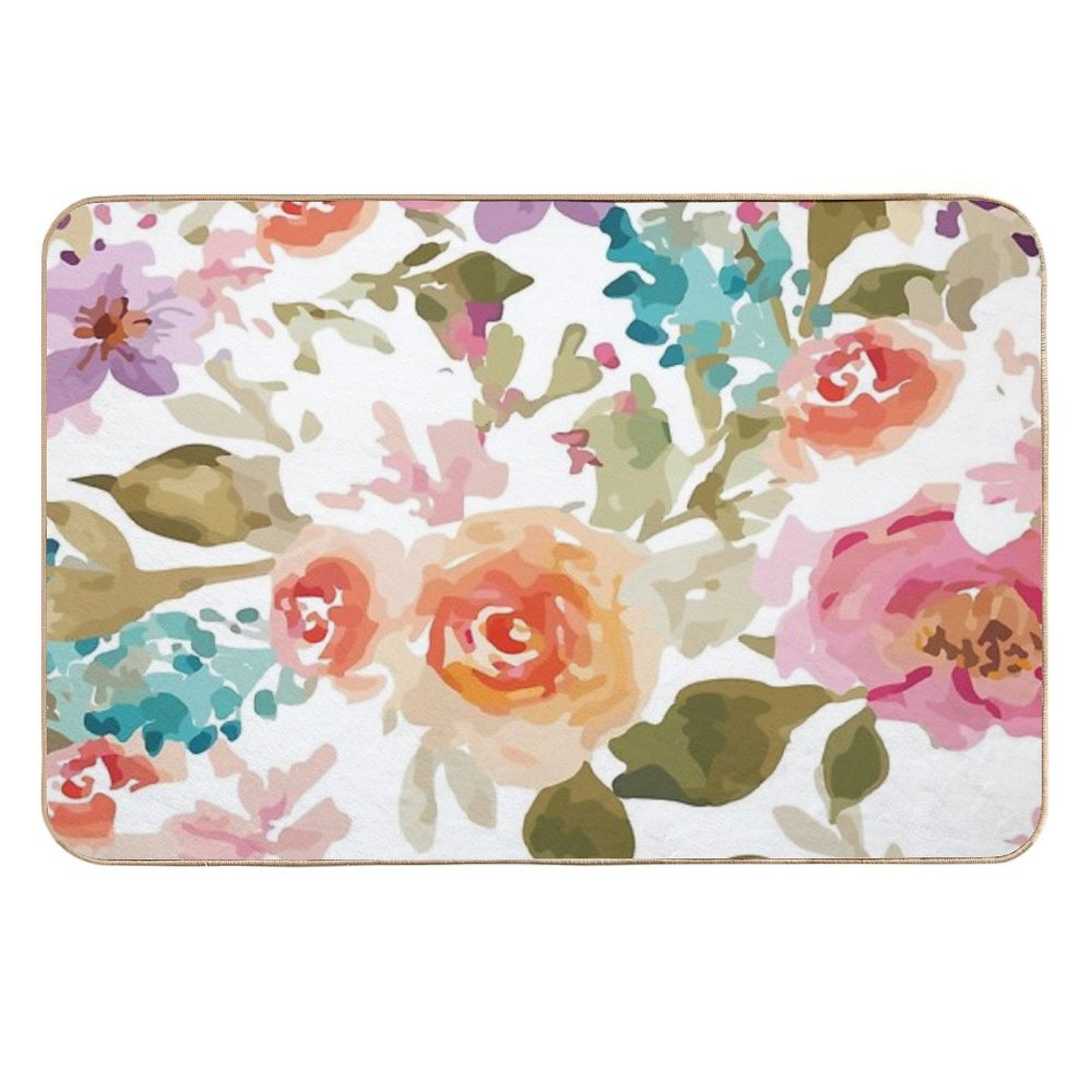Flower Print Shower Curtain  Versatile Bath Mat