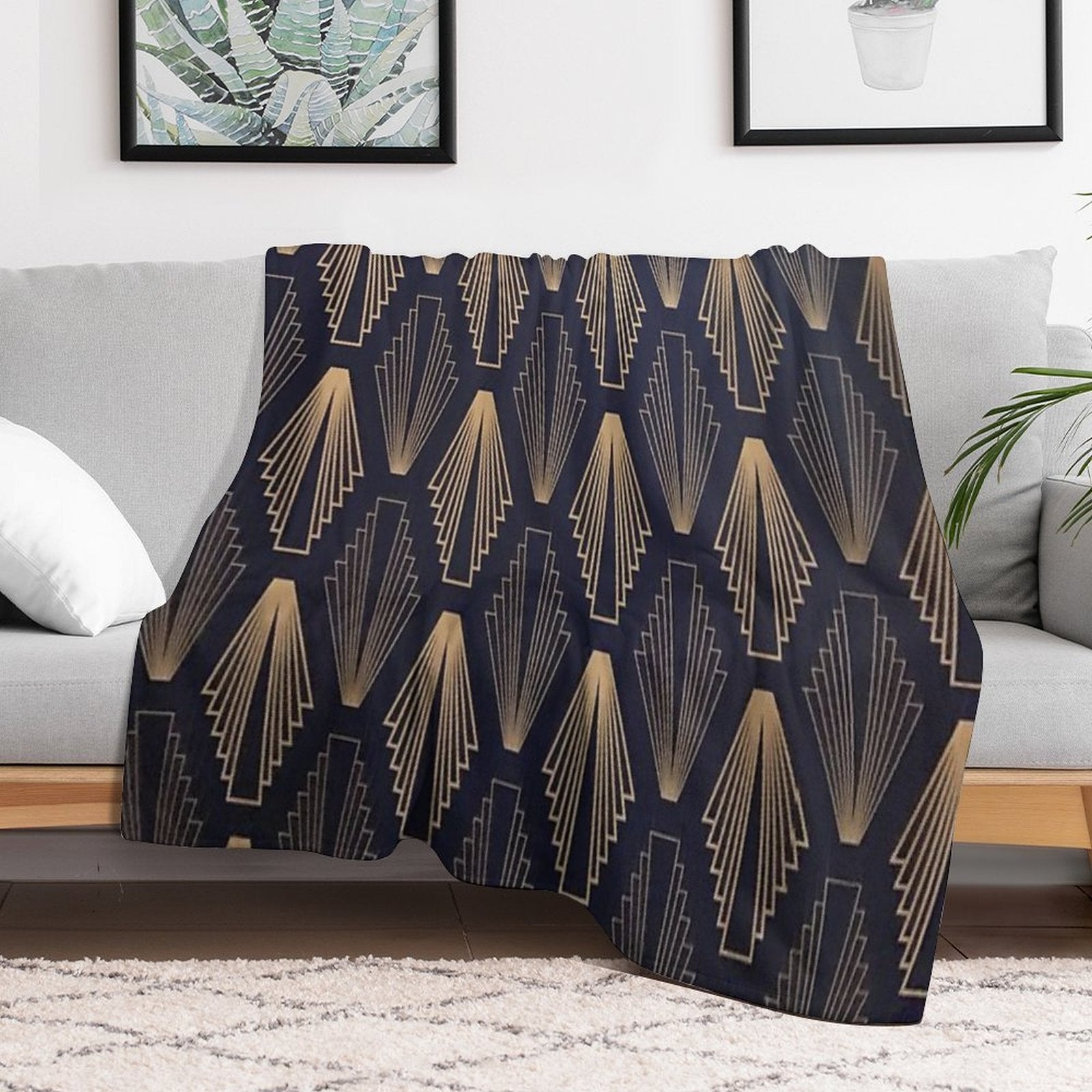 Art Deco Plush Throw Blanket