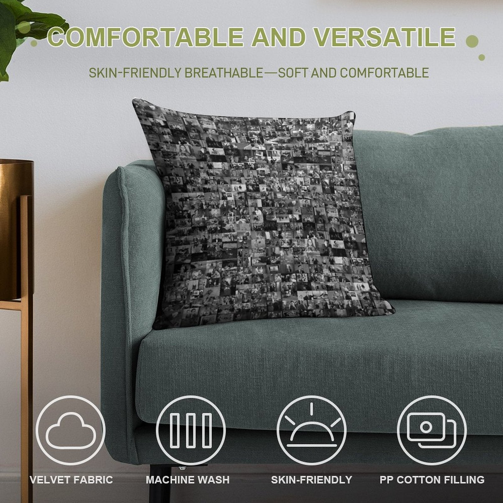 Every Episode of The Office Soft Shrink-Resistant Throw Pillow