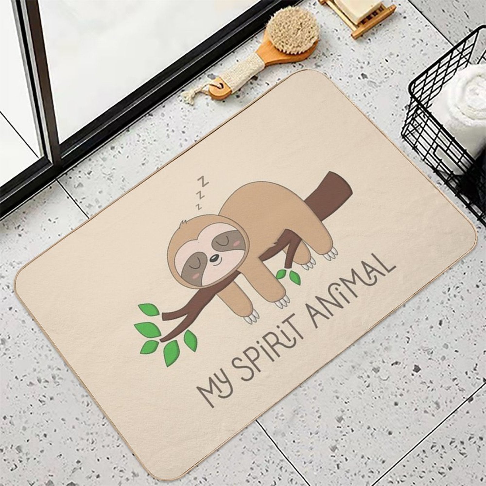 Sloth, My Spirit Animal  Slip-Resistant Bath Mat