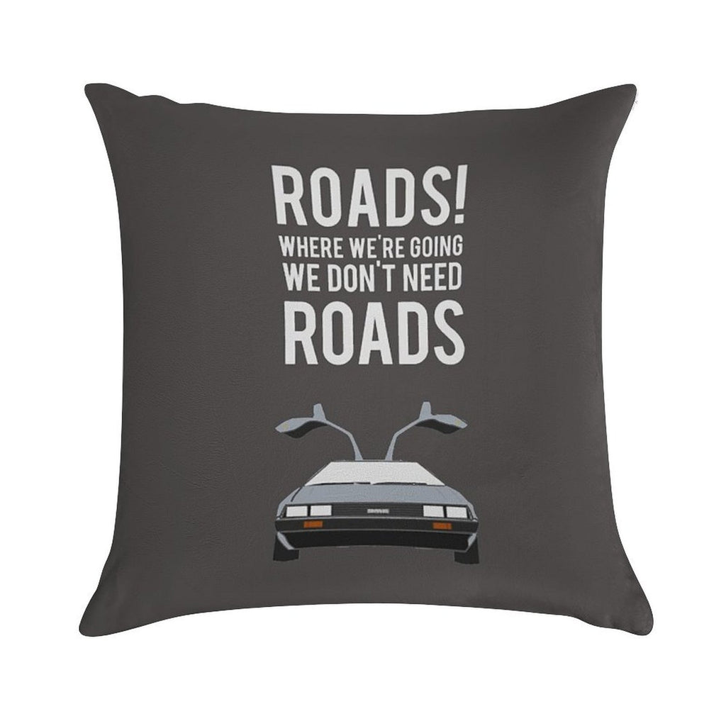 Back to The Future - Roads Soft Gift Ready Throw Pillow