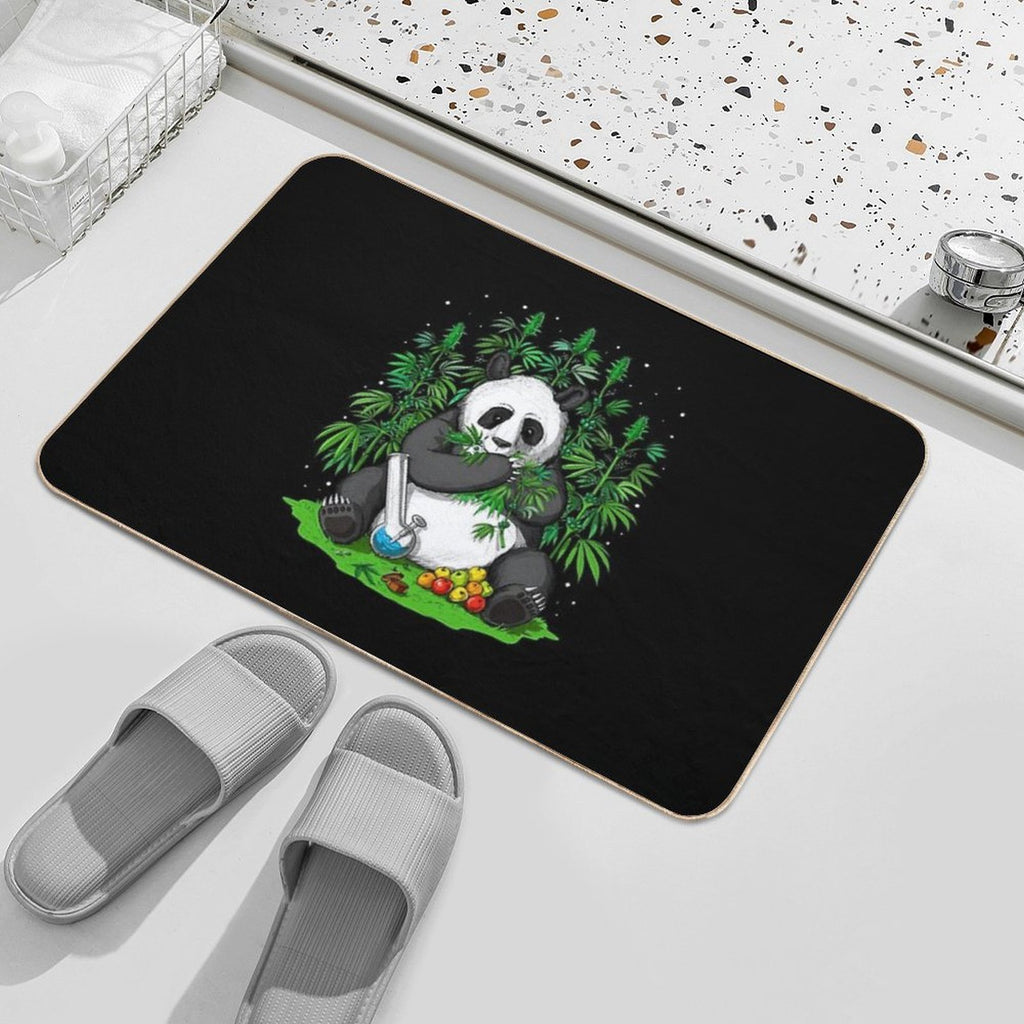 Panda Hippie Stoner  Easy Maintenance Bath Mat