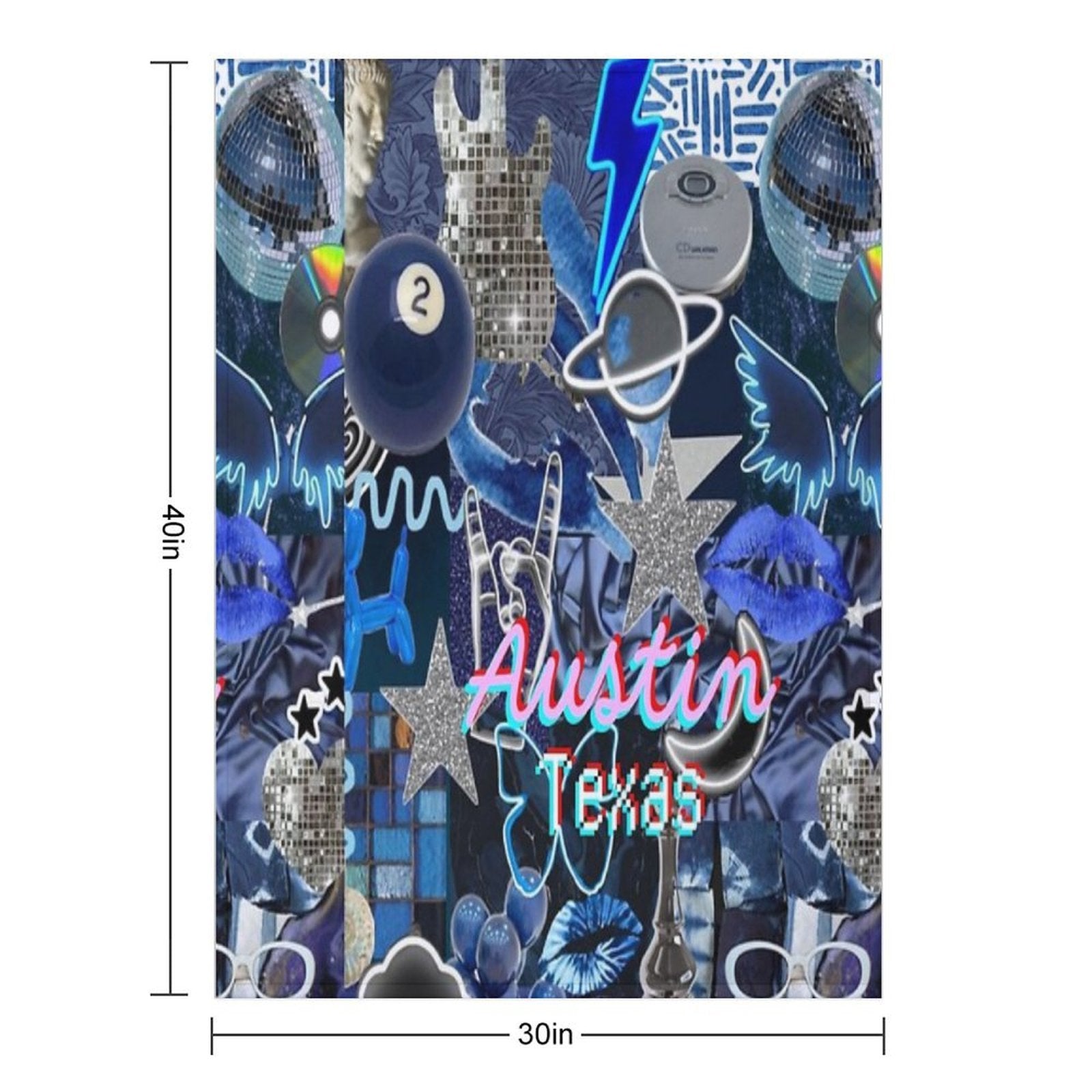 Austin Texas COLLAGE Easy Care Throw Blanket