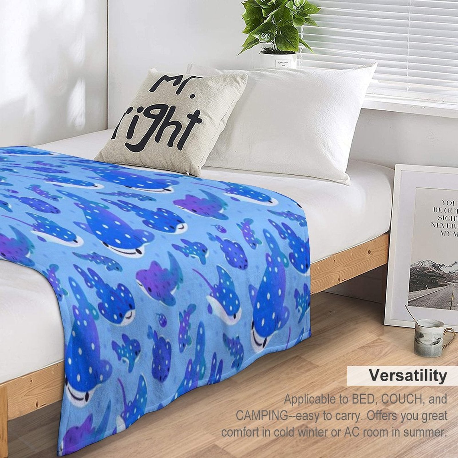 Polka Dot Shark Comfort Throw Blanket