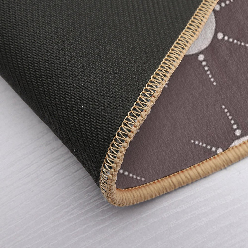 Pretty Polka Dots Sun Pattern Boho Aesthetic In Muted Colors Walnut Brown  Rapid-Drying Bath Mat