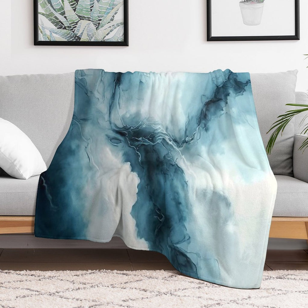 Cloudy Storm - Abstract Alcohol Ink Art Compact Throw Blanket