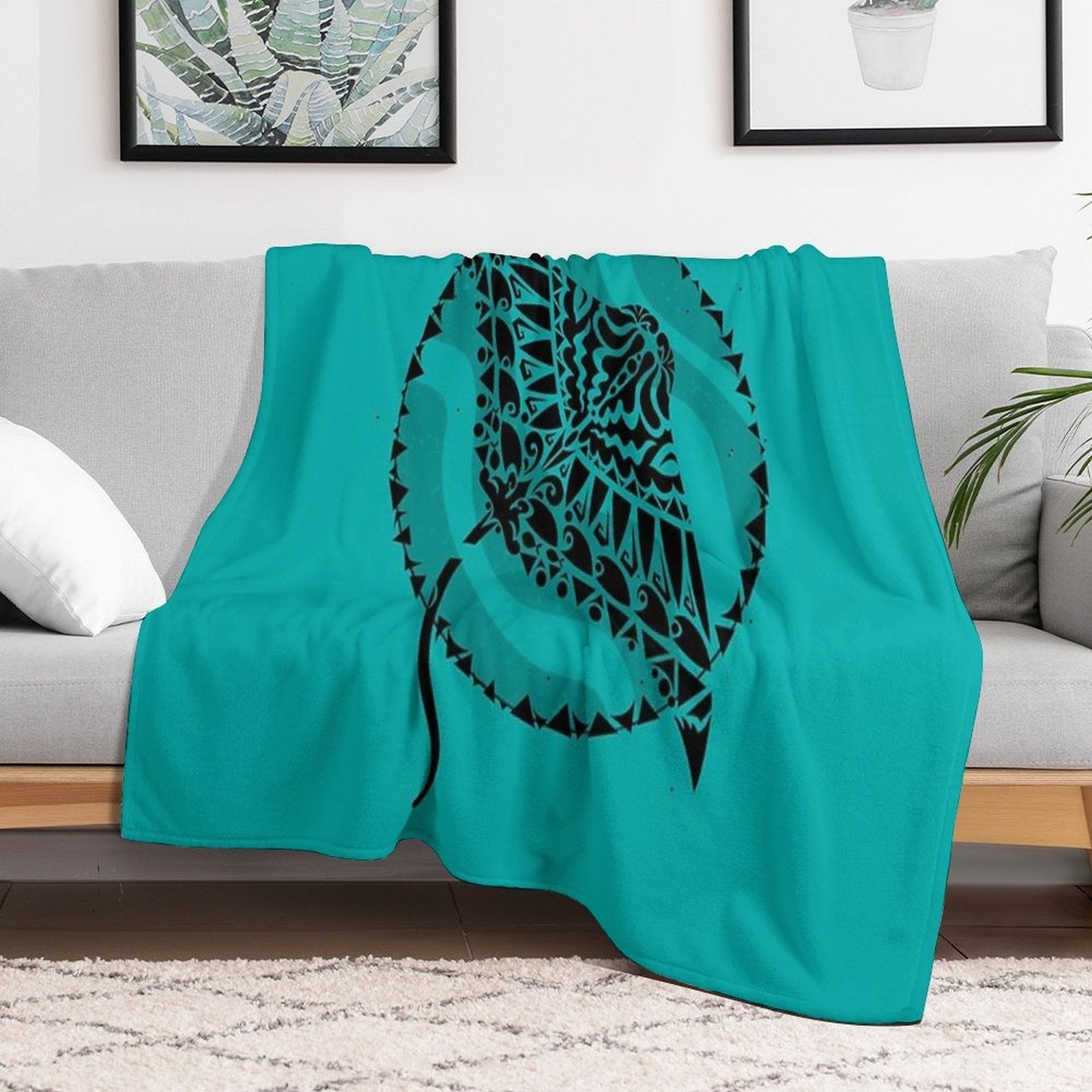 Tribal Manta Ray Gift-ready Throw Blanket