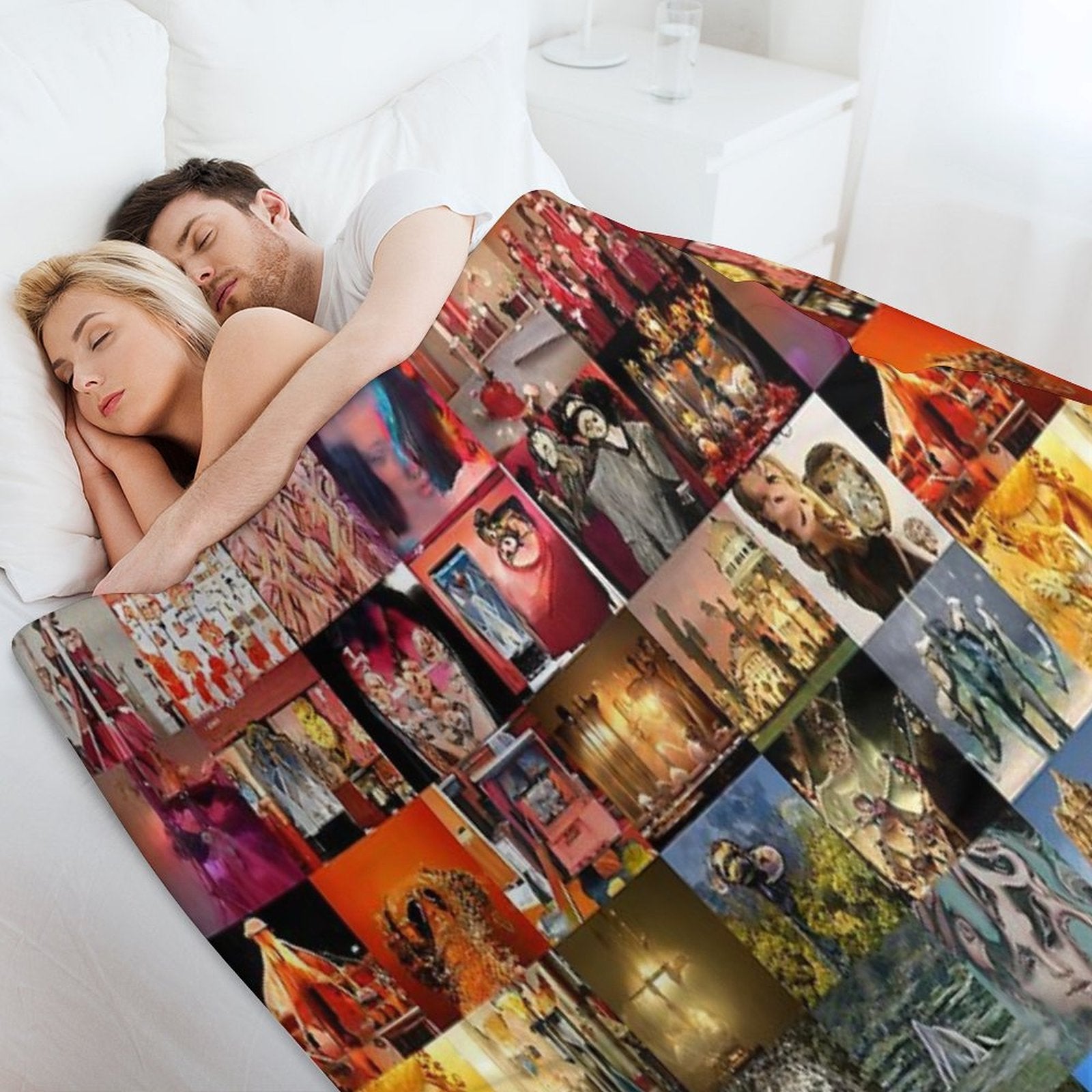 Net Quilt Travel-friendly Throw Blanket