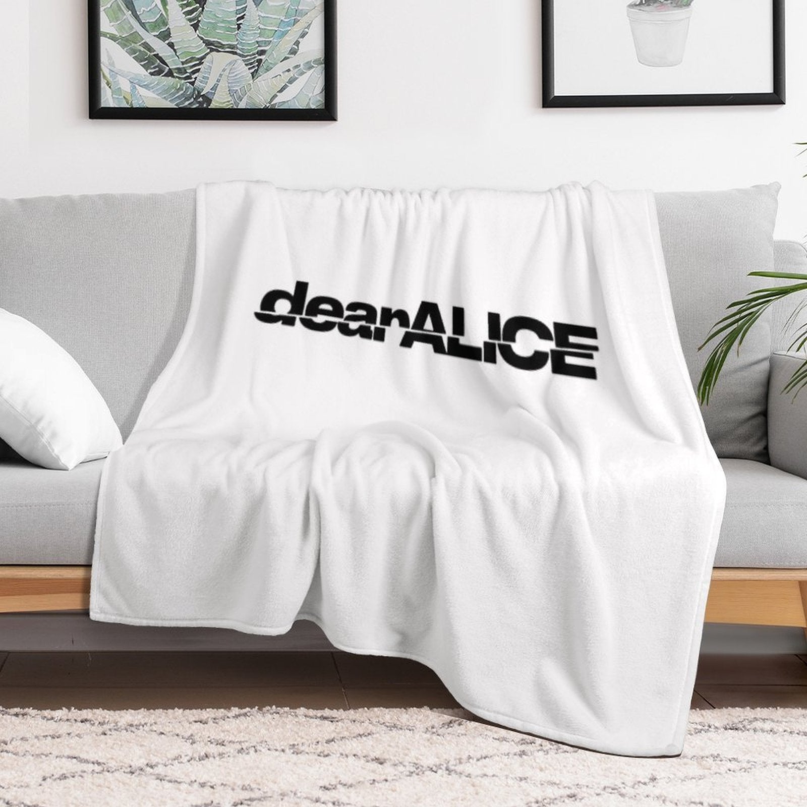 DearALICE Logo Travel-friendly Throw Blanket